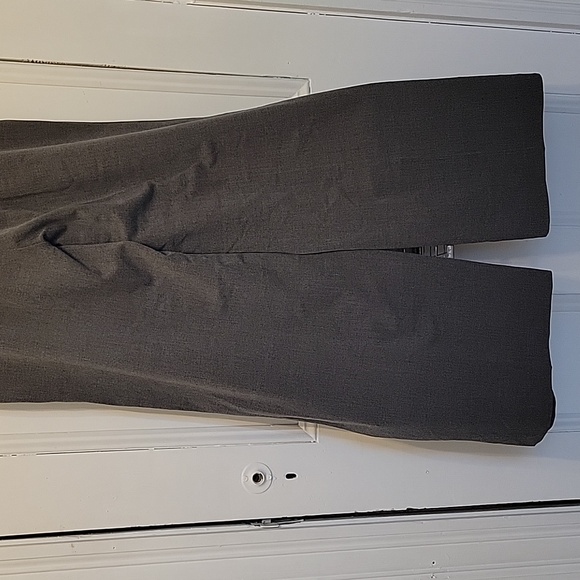 Wide leg flannel grey trouser pants - Picture 6 of 9